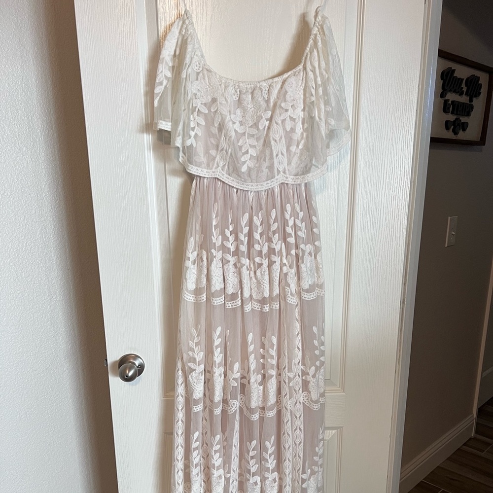 Floor length Vici Dolls White dress NWT